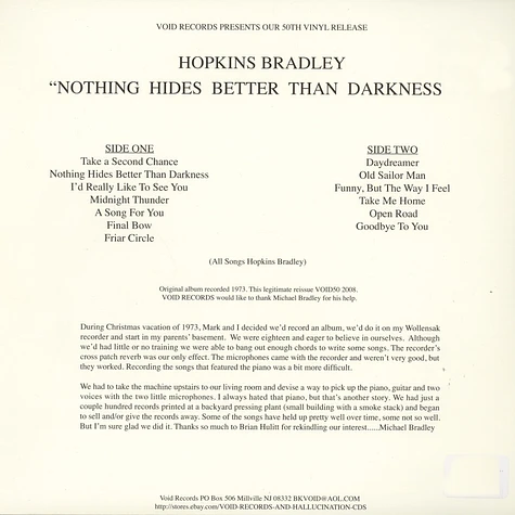 Hopkins Bradley - Nothing Hides Better Then Darkness