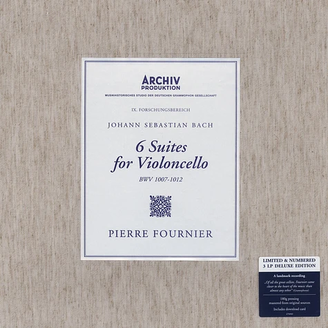 Pierre Fournier - Johann Sebastian Bach: 6 Suites for Solo Violoncello (BWV 1007-1012) Box