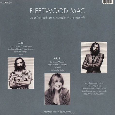 Fleetwood Mac - Live at The Record Plant in Los Angeles 19th September 1974
