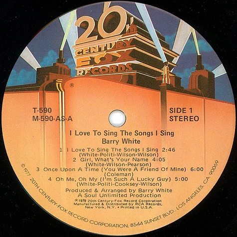 Barry White - I Love To Sing The Songs I Sing