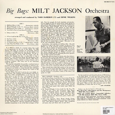 Milt Jackson Orchestra - Big Bags