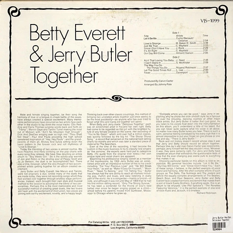 Jerry Butler And Betty Everett - Delicious Together