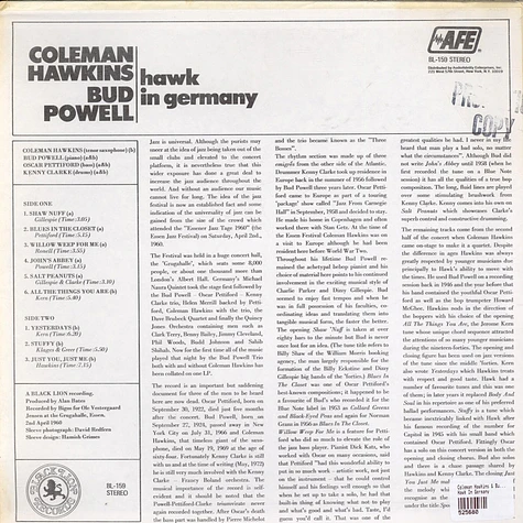 Coleman Hawkins & Bud Powell - Hawk In Germany