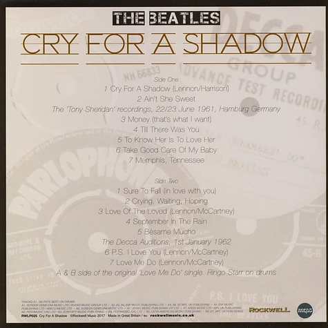 The Beatles - Cry For A Shadow Colored Vinyl Edition