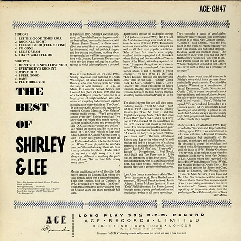 Shirley And Lee - The Best Of Shirley & Lee