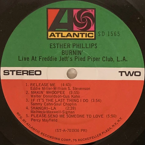 Esther Phillips - Burnin' (Live At Freddie Jett's Pied Piper, L.A.)