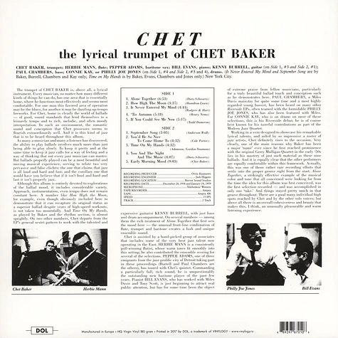 Chet Baker - Chet Picture Disc Edition