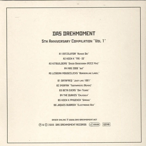 V.A. - Das Drehmoment 5th Anniversary Compilation "Vol 1"