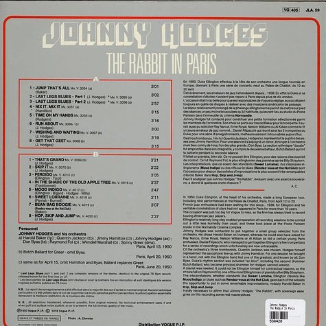Johnny Hodges - The Rabbit In Paris