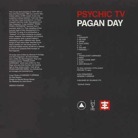 Psychic TV - Pagan Day Black Vinyl Edition