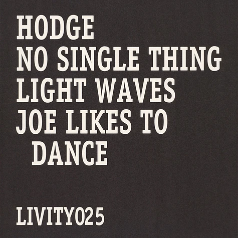 Hodge - No Single Thing EP