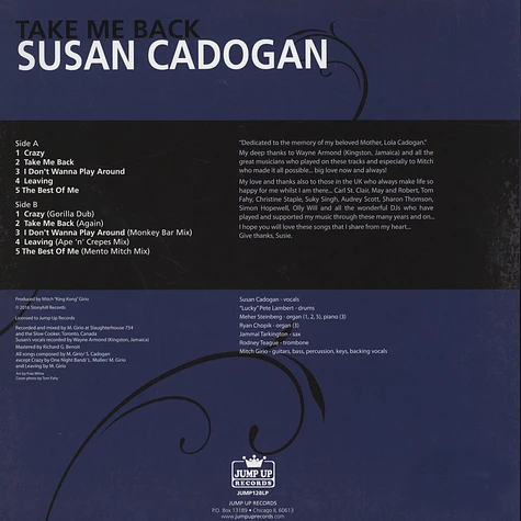 Susan Cadogan - Take Me Back