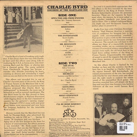 Charlie Byrd - Encores At The Maryland Inn