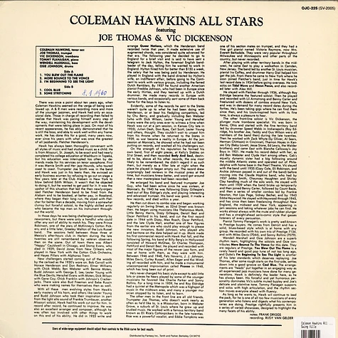 Coleman Hawkins All Stars Featuring Joe Thomas & Vic Dickenson - Coleman Hawkins All Stars