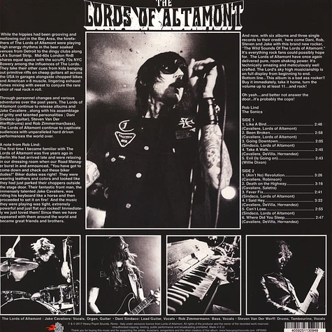 Lords Of Altamont - The Wild Sounds Of… Black Vinyl Edition