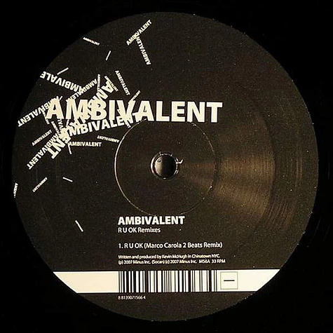 Ambivalent - R U OK Remixes