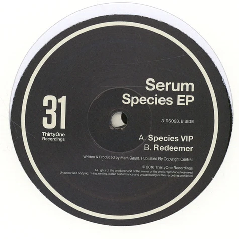 Serum - Species EP Black Vinyl Edition