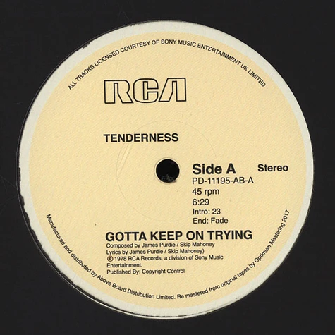 Tenderness - Keep On Trying