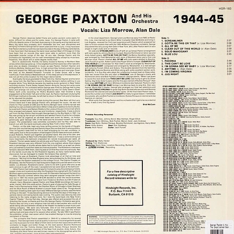 George Paxton & His Orchestra - The Uncollected George Paxton And His Orchestra 1944-1945
