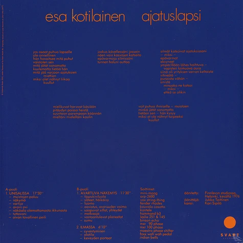 Esa Kotilainen - Ajatuslapsi Black Vinyl Edition