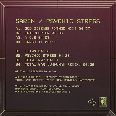 Sarin - Psychic Stress