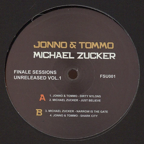 Jonno & Tommo / Micheal Zucker - Finale Sessions Unreleased Volume 1