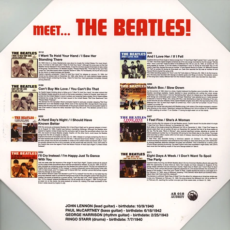 The Beatles - Meet... The Beatles! USA 7” Discography Volume 1