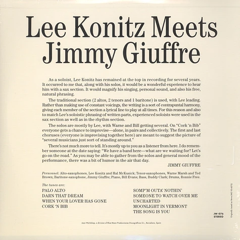 Lee Konitz - Lee Konitz Meets Jimmy Giuffre