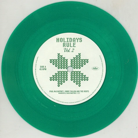 Paul McCartney & The Roots / The Decemberists - Holidays Rule Volume 2 Green Vinyl Edition