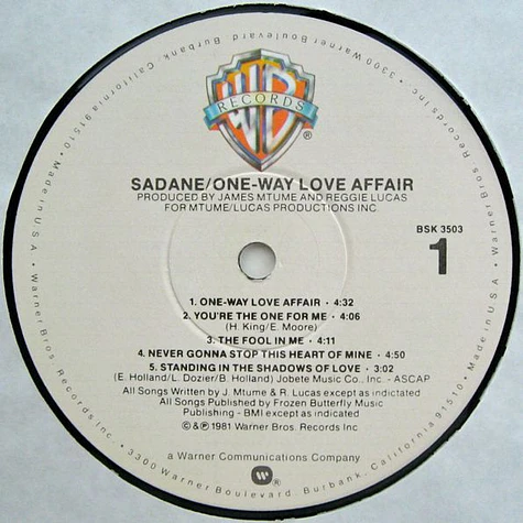Marc Sadane - One-Way Love Affair
