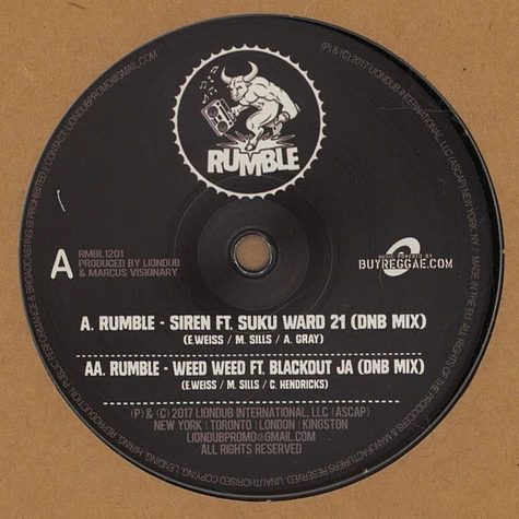 Rumble - Siren Feat. Suku Ward 21 (DnB Mix) / Weed Weed Feat. Blackout Ja (DnB Mix)