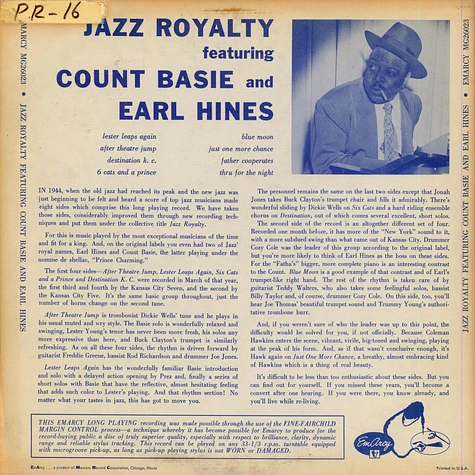 Count Basie and Earl Hines - Jazz Royalty