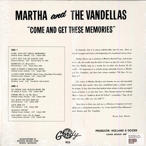 Martha Reeves & The Vandellas - Come And Get These Memories