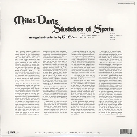 Miles Davis - Sketches Of Spain Gatefold Sleeve Edition