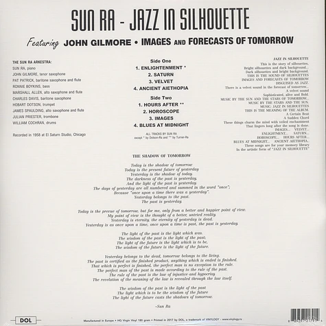 Sun Ra & His Arkestra - Jazz In Silhouette Gatefold Sleeve Edition