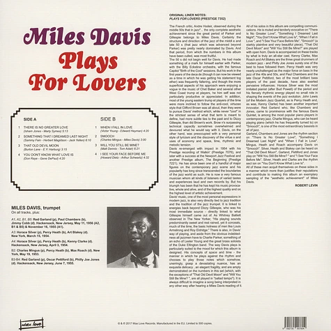 Miles Davis - Plays For Lovers