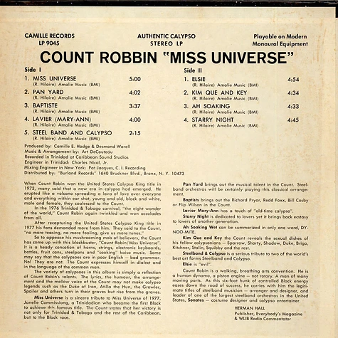 Count Robin - Miss Universe