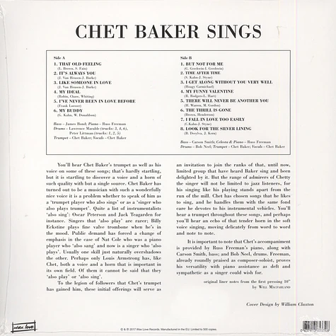 Chet Backer - Sings