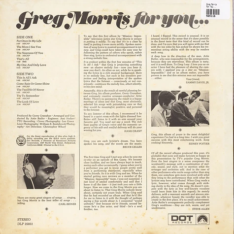 Greg Morris - For You...