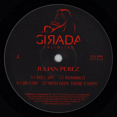 Julian Perez - A Raw Belief EP