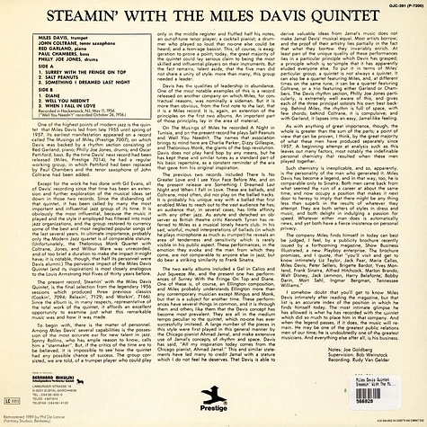 The Miles Davis Quintet - Steamin' With The Miles Davis Quintet