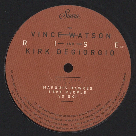 Vince Watson & Kirk Degiorgio - Rise Ep