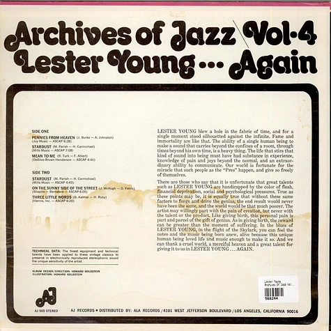 Lester Young - Archives Of Jazz Vol-4 Lester Young...Again