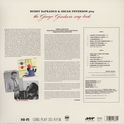 Buddy Defranco & Oscar Peterson - Buddy Defranco & Oscar Peterson Play The George Gershwin Songbook