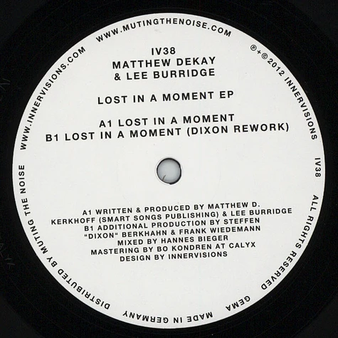 Matthew Dekay & Lee Burridge - Lost In A Moment EP