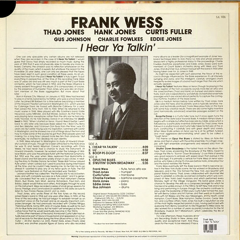 Frank Wess - I Hear Ya Talkin'