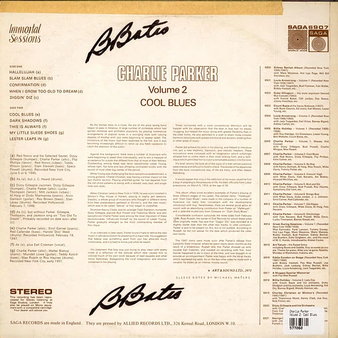Charlie Parker - Volume 2: "Cool Blues"