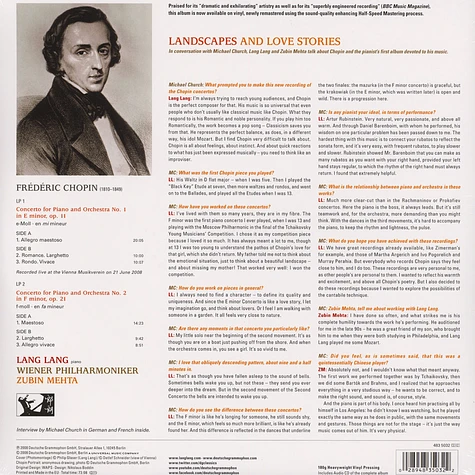 Lang Lang & Wien Philharmonic Orchestra (directed by Zubin Mehta) - Chopin: Klavierkonzerte 1 & 2