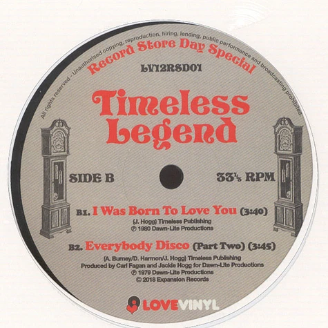 Timeless Legend - Everybody Disco / I Was Born To Love You