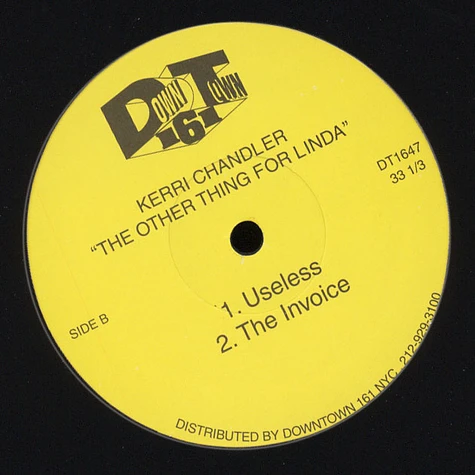 Kerri Chandler - The Other Thing For Linda Black Vinyl Version